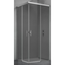 Dušo kabina LUXERA 100x100 chrom/pilka be pado