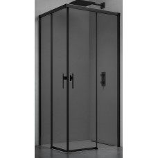 Dušo kabina LUXERA 100x100 juoda/pilka be pado