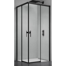 Dušo kabina LUXERA 80x80 juoda/skaidri be pado