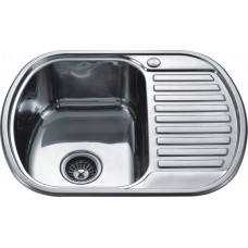 Nerūdijančio plieno plautuvė D6249P dešinė dekor su sifonu