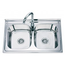 Nerūdijančio plieno plautuvė S8050P uždedama su sifonu 0.6 mm