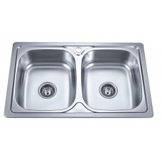 Nerūdijančio plieno plautuvė S8050PB dekor su sifonu 