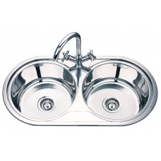 Nerūdijančio plieno plautuvė S8344P matt su sifonu