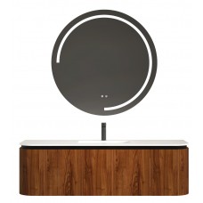 Vonios kambario spintelė su praustuvu OLIVE 120 ruda pakabinama su įleidžiamu praustuvu