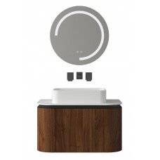 Vonios kambario spintelė su praustuvu OLIVE 80 ruda pakabinama su uždedamu praustuvu