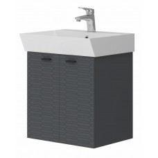 Vonios kambario spintelė su praustuvu Piccolo PC-60 tamsiai pilka pakabinama