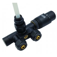 Vožtuvas termostatinis gyvatukui 0300.342 kairinis juodas matinis