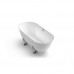 Akmens masės vonia Aura Damona 3 balta, 162x74 cm, su persipylimu