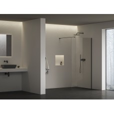 Dušo kabina Walk-In Air Wall, 110, Walk-In Air Wall 110 juodas+Transparent Dušo kabina Walk-In Air Wall, 110, Walk-In Air Wall 110 juodas+Transparent