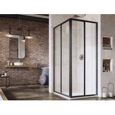 Kvadratinė dušo kabina Ravak Supernova SRV2-S+SRV2-S, 80x80, juoda+transparent
