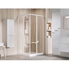 Kvadratinė dušo kabina Ravak Supernova SRV2-S+SRV2-S, 90x90, balta+transparent