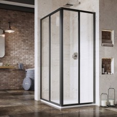Kvadratinė dušo kabina Ravak Supernova SRV2-S+SRV2-S, 90x90, juoda+grape
