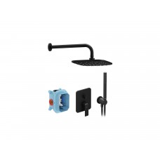 Potinkinis dušo komplektas Ravak Flat, FL 090.21BL juodas, su R-Box Potinkinis dušo komplektas Ravak Flat, FL 090.21BL juodas, su R-Box