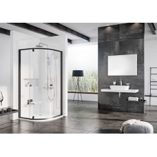 Pusapvalė dušo kabina Ravak Pivot, PSKK3-80, juoda+Transparent