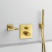 Rankinės dušo galvos laikiklis Ideal Standard IdealRain, Cube su jungtimi, Brushed Gold