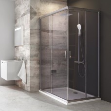Stačiakampės dušo kabinos sienelė Ravak Blix, BLRV2K-90, satinas+stiklas Transparent