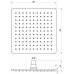 Stacionari kvadratinė dušo galva 250x250 mm, 986.20BLM juodas matinis