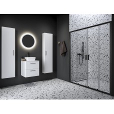 Stumdomos dušo durys Ravak Blix II NBLDP4, 130, juoda+stiklas Transparent