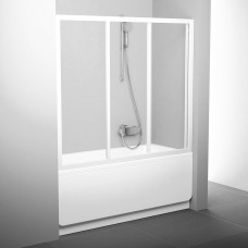 Stumdomos vonios durys Ravak, AVDP3-160, balta+stiklas Transparent