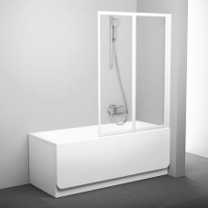 Sulankstoma vonios sienelė Ravak, VS2 105, balta+stiklas Transparent