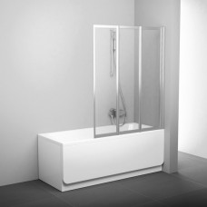 Sulankstoma vonios sienelė Ravak, VS3 130, satinas+stiklas Transparent