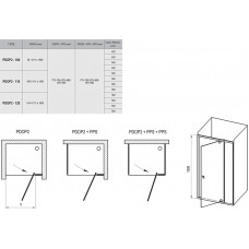 Varstomos dušo durys Ravak Pivot, PDOP2-100, balta/chromas+stiklas Transparent