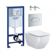 WC rėmo komplektas Grohe Rapid SL, su Opoczno Metropolitan Clean-On ir soft-close dangčiu