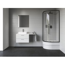 Žema dušo kabina Ravak Blix II NBLCP4 Sabina, 90x90, juoda+stiklas Transparent